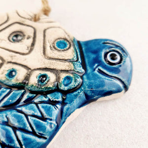 Turkish Hand Painted Blue Eye aka Evil Eye Turtle Wall Art