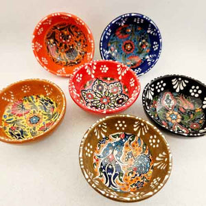 Turkish Hand Painted Colourful Relief Bowls