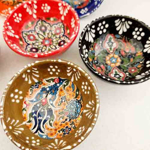 Turkish Hand Painted Colourful Relief Bowls