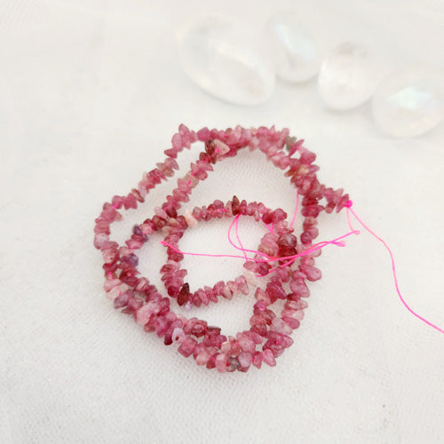 Red Tourmaline Chip Strand (tiny chips. strand approx. 38cm long)