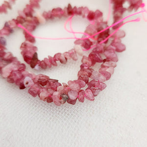 Red Tourmaline Chip Strand