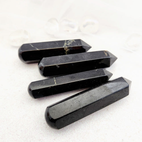 Black Tourmaline Faceted Wand (assorted. approx. 8x2cm)