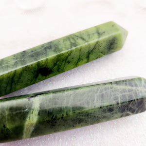 Green Jade Faceted Wand