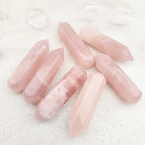 Rose Quartz Faceted Wand (assorted. approx. 6x1.8cm)