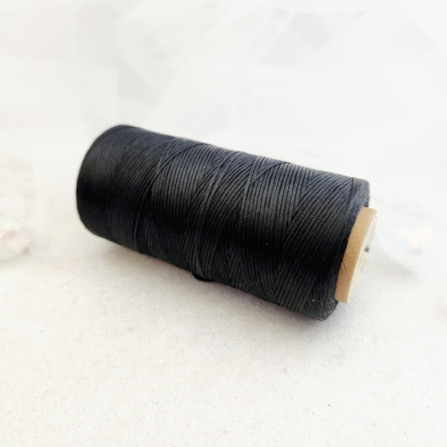 Black Waxed Polyester Macrame Cord Roll (approx. 0.8mm x 260metres)