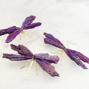 Purple Electroplated Black Kyanite Dragonfly