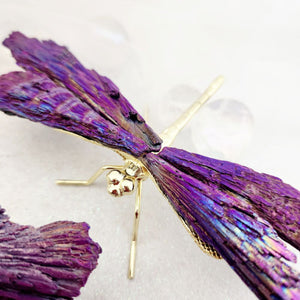 Purple Electroplated Black Kyanite Dragonfly