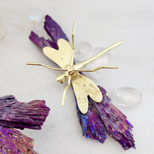 Purple Electroplated Black Kyanite Dragonfly