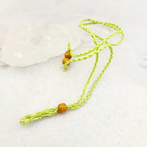 Light Green Braided Cord Crystal Holder Pendant