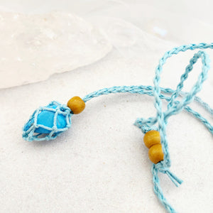 Sky Blue Braided Cord Crystal Holder