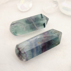 Rainbow Fluorite Faceted Wand