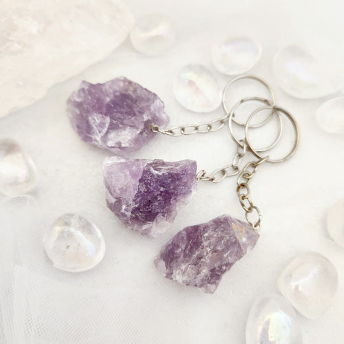 Amethyst Rough Rock Keyring (assorted)