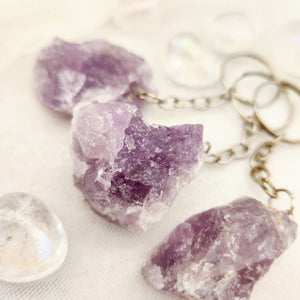 Amethyst Rough Rock Keyring