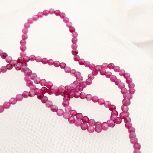 Ruby Faceted Tiny Bead Strand