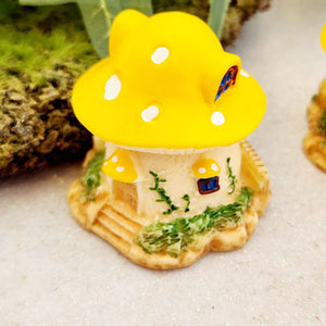 Yellow Mushroom Cottage for your Fairy Garden