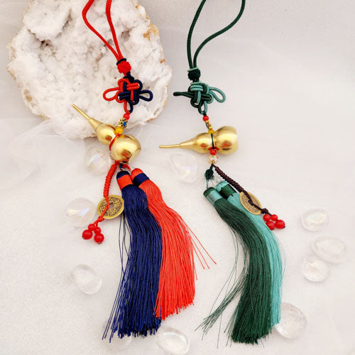 Feng Shui Good Luck Hanging Charm (assorted colours. approx. 32cm long)