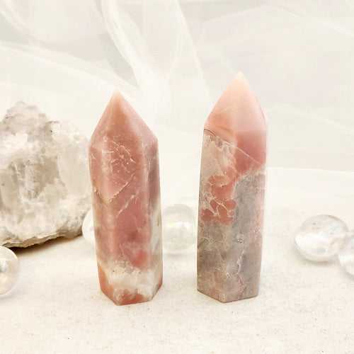 Pink Opal Polished Point (assorted. approx. 7.5-7.9x2.5-2.6cm)