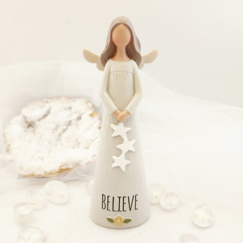 Believe Angel With Stars Figurine (approx 18.5x5x6cm)