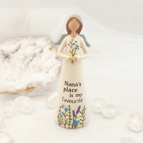 Nana's Place Is My Favourite Angel Figurine (approx 13x4x4.5cm)