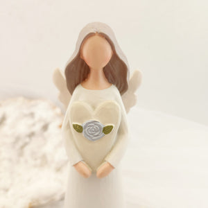 Love Angel Figurine With Blue Flowers