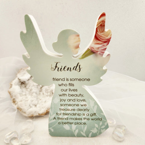 Friend Is Someone Angel Plaque (approx. 21x14x2cm)