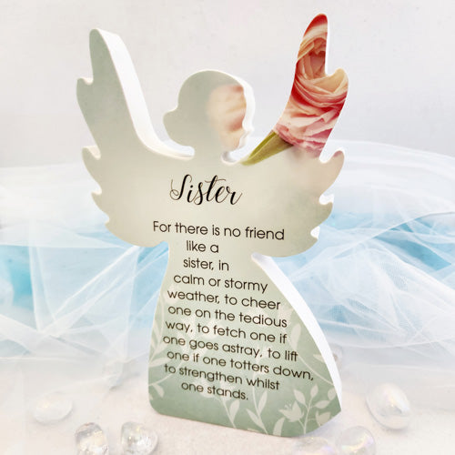 Sister No Friend Like A Sister Angel Plaque (approx. 21x14x2cm)
