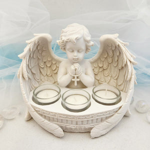 Praying Cherub Angel Candle Holder