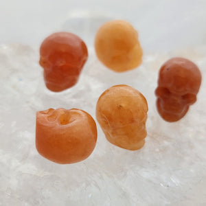 Red Aventurine Skull Bead