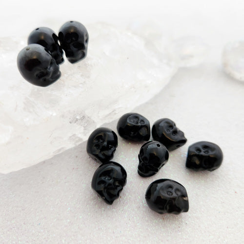Black Obsidian Skull Bead (approx. 7x10mm)