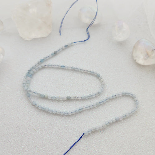 Aquamarine Faceted Bead Strand (approx. 110-140x3-3.5mm beads)