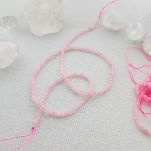 Rose Quartz Faceted Bead Strand (approx. 125 x 3-3.5mm beads)