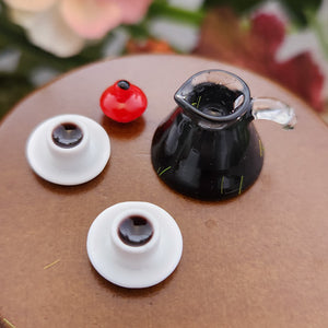 Fairy Garden/Dolls House Tiny Coffee Percolator & Cups Set
