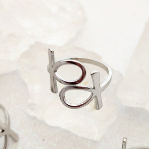 Double Ankh Adjustable Ring