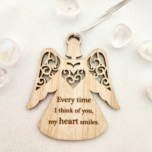 Every Time I Think of You My Heart Smiles Hanging Ornament (10x9cm)