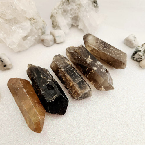 Smoky Quartz Natural Point (assorted. approx. 6.5-8.5x2.4-2.9cm)