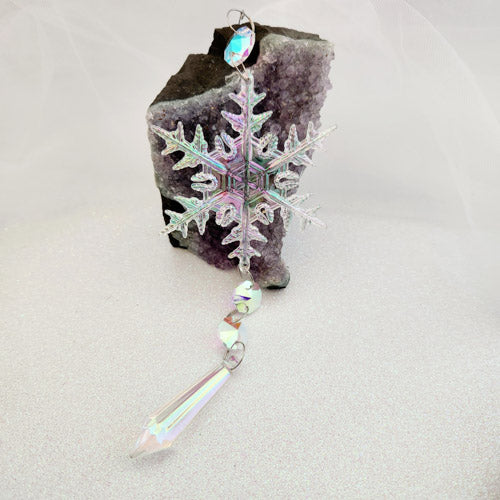 Snowflake & Dart Hanging Prism (glass & acrylic)