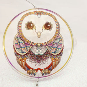 Hanging Glass Owl with Prism