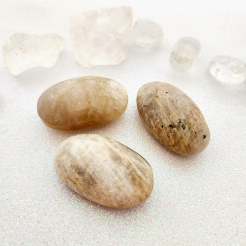 Moonstone Palm Stone (assorted. approx. 4.5x3cm)