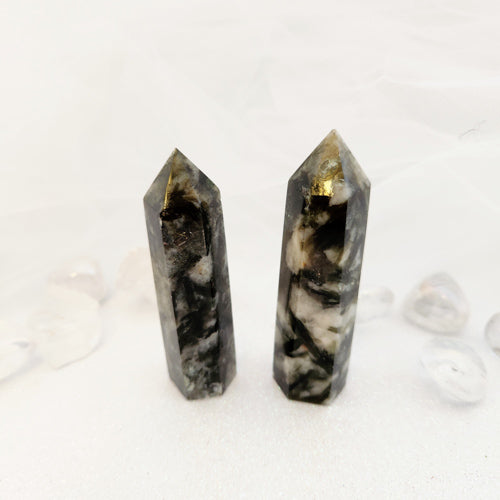 Tourmaline, Mica & Feldspar Polished Point (assorted. approx. 8-8.5x2.4-2.5cm)