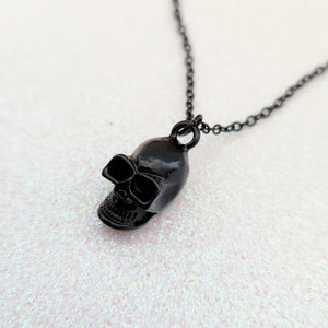 Black Obsidian Skull Necklace