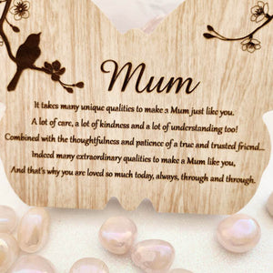 Mum Butterfly With Bird Wall Plaque