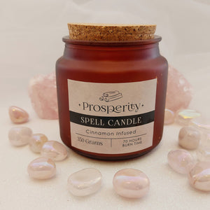 Prosperity Spell Candle - Cinnamon Infused