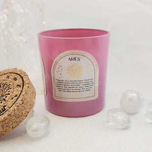 Aries Cedarwood Gemstone Glass Candle