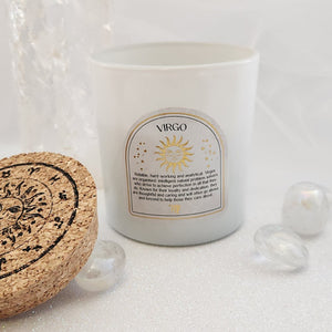 Virgo Sandalwood & Patchouli Gemstone Glass Candle