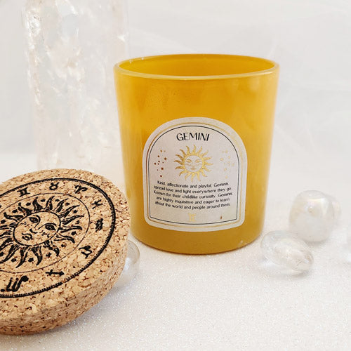 Gemini Lavender & Cedarwood Gemstone Glass Candle