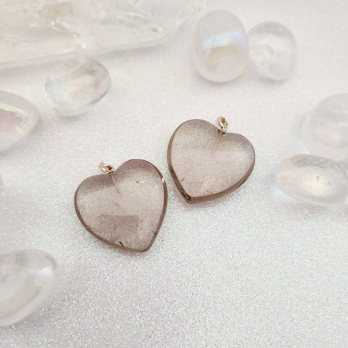 Smoky Quartz Heart Pendant assorted. sterling silver bale)