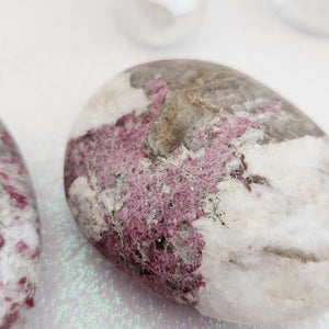 Pink Tourmaline in Quartz Palm Stone