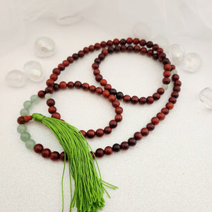 Rosewood & Green Aventurine Mala Praying Beads