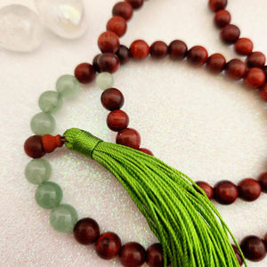 Rosewood & Green Aventurine Mala Praying Beads