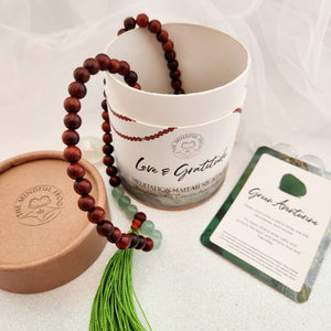 Rosewood & Green Aventurine Mala Praying Beads